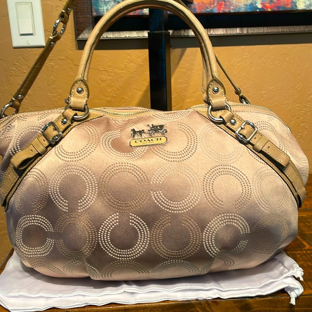 Coach Madison Sophia OP Art Dotted Satchel/Shoulder Bag EUC w/dust bag